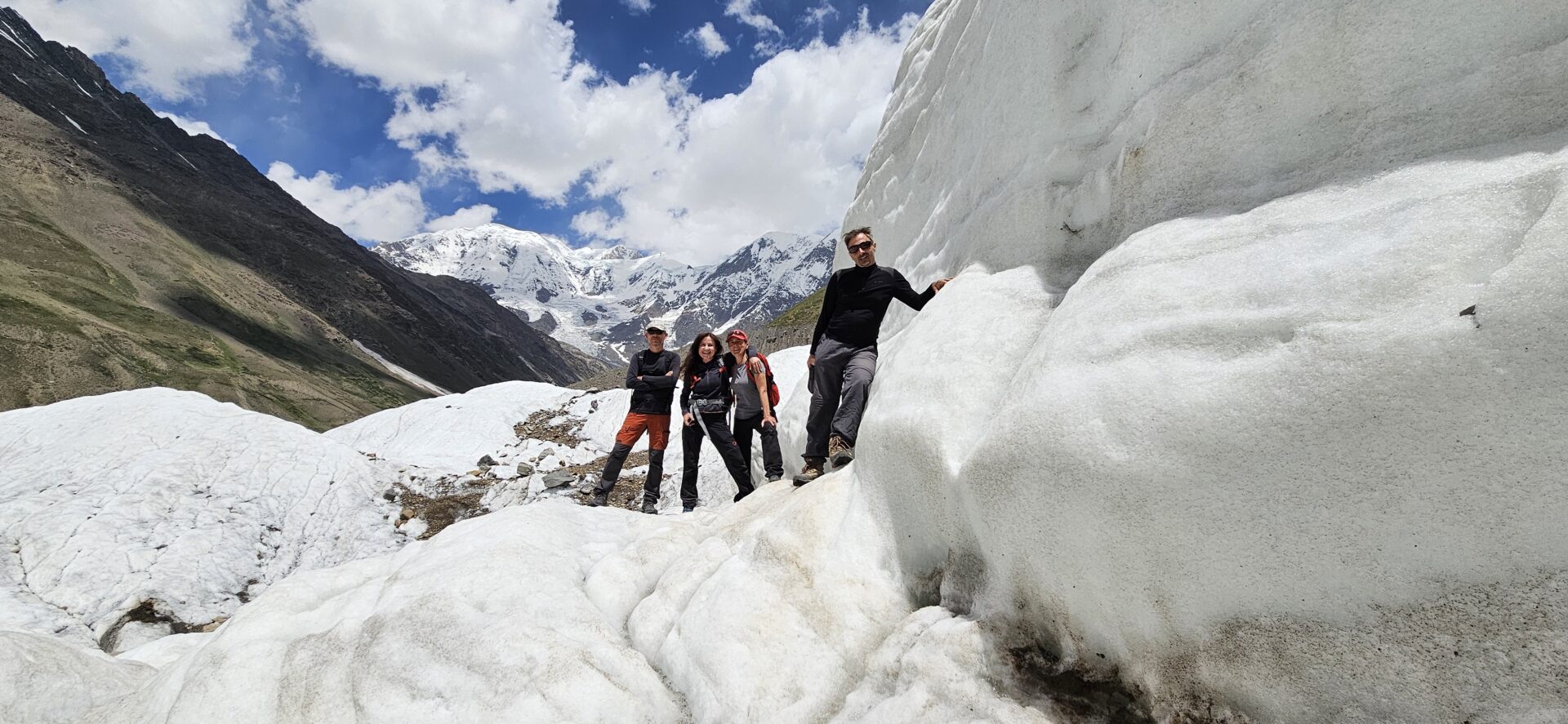 Hikers enjoying adventure tourism in the Hindukush Mountains