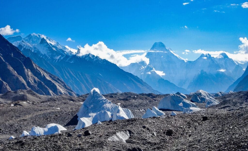 A view of Gaherbrum-4 in the Karakoram mountains of Pakistan